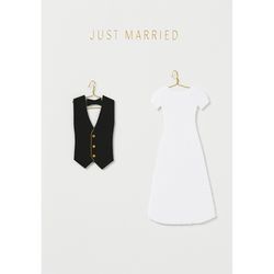 Räder Card - Just married - white/black (0)