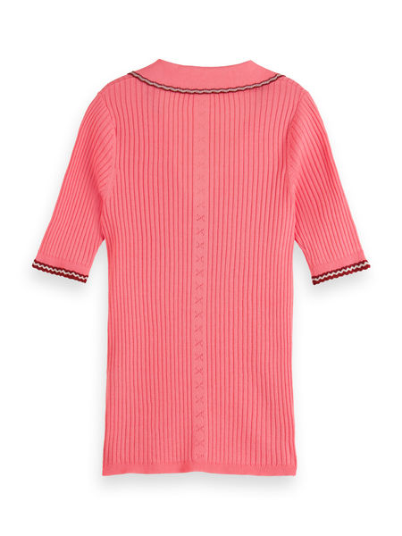 Scotch & Soda T-shirt with ribbed texture  - pink (6876)
