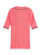 Scotch & Soda T-shirt with ribbed texture  - pink (6876)