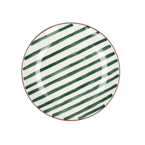Pomax Dessert plate - Mykonos - white/green (GRE)