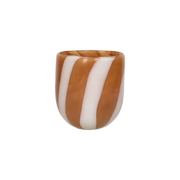 Pomax Vase / Candle jar - Cannes - white/brown (AMB)