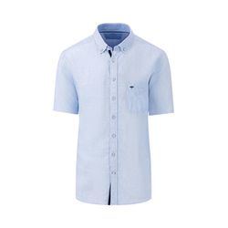 Fynch Hatton Leinenhemd mit Button-Down-Kragen - blau (607)