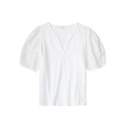 Yerse T-shirt with embroidered sleeves - white (1)