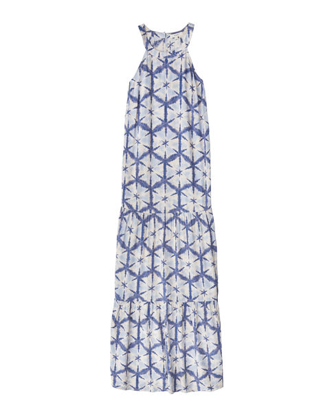 Yerse Kleid mit Allover-Muster - weiß/blau (153)