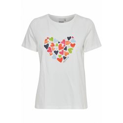 ICHI T-shirt with heart print - white (114201)