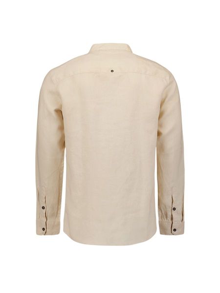 No Excess Shirt Granddad Linen Solid - beige (122)