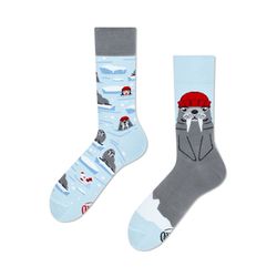 Many Mornings Chaussettes THE WALRUS - silver/cyan (00)