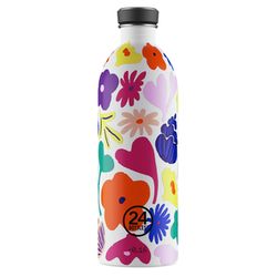 24Bottles Urban Bottle 1L - white/violet/orange (Acqua Fiorita )