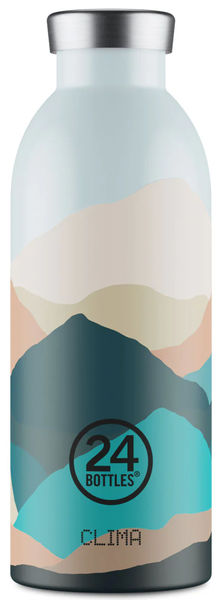 24Bottles Drinking bottle CLIMA (500ml) - cyan/blue/beige (Mountains)