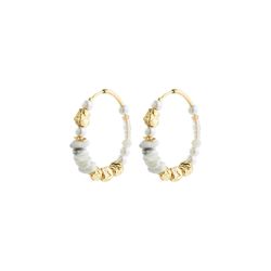Pilgrim Hoop earrings - Force - gold/white (GOLD)