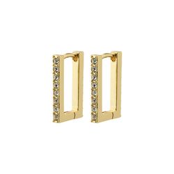 Pilgrim Recycled crystal square hoop earrings - Coby - gold (GOLD)
