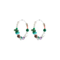 Pilgrim Hoop earrings - Force - silver/green (SILVER)