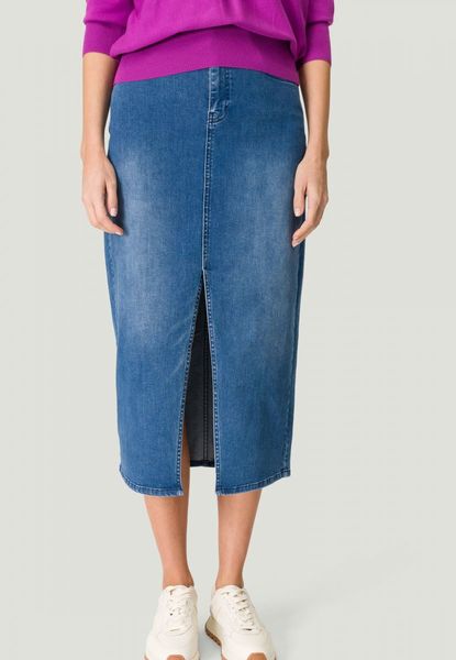 Zero Midi denim skirt with slit - blue (8619)