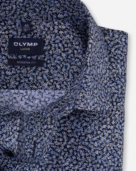 Olymp Shirt Modern fit - blue/beige (22)