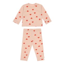 Lässig Pyjamas - Hearts - red (Peach Rose)
