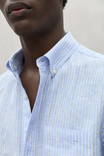 ECOALF Linen shirt - Adan - white/blue (836)