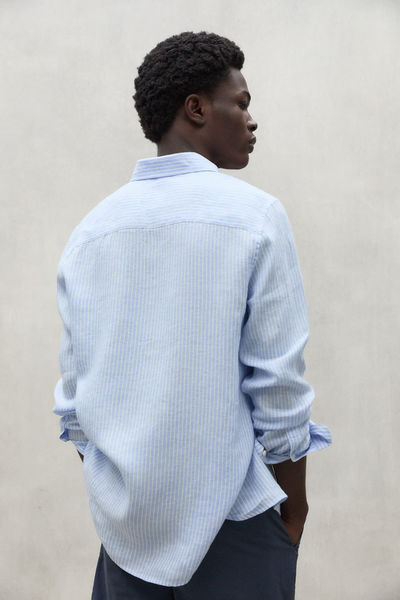 ECOALF Linen shirt - Adan - white/blue (836)