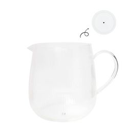 Bastion Collections Glass carafe with heart (Ø14.5x17.5cm) - white (00)