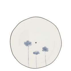 Bastion Collections Dessert plate - Poppy  - white (IB)