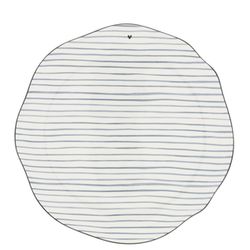 Bastion Collections Dinner Plate - Iris Blue Stripes - white (IB)
