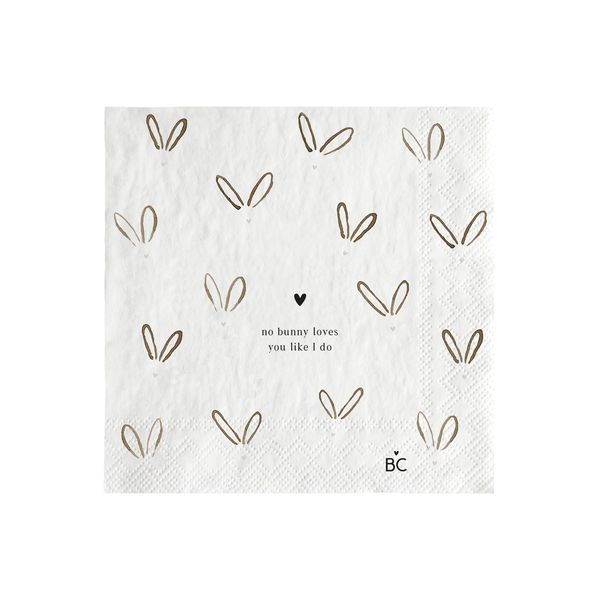 Bastion Collections Napkins - Easter bunny - white (BL)