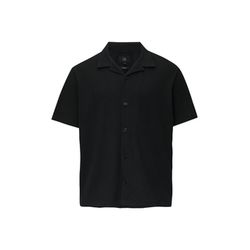 Q/S designed by Short-sleeved embossed piqué shirt - black (9999)