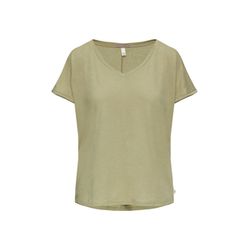 Q/S designed by Linen blend T-shirt  - green (7282)