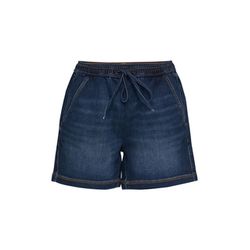 Q/S designed by Denim shorts with elastic waistband  - blue (56Z6)