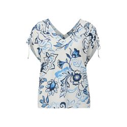 s.Oliver Red Label Ärmelloses T-Shirt mit Bindedetails - blau/weiß (02A4)