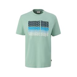 s.Oliver Red Label T-Shirt mit Frontprint - grün/blau (60D8)