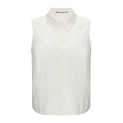 Q/S designed by Sleeveless blouse in broderie anglaise - white (0200)