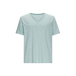 Q/S designed by T-shirt en coton chiné avec col en V  - vert/bleu (61W0)