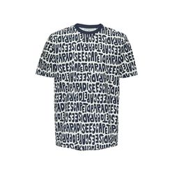 Q/S designed by T-shirt en coton avec imprimé intégral - bleu (58A1)