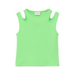 s.Oliver Red Label Ribbed top with cut-out details  - green (0067)
