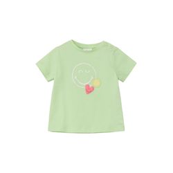 s.Oliver Red Label T-shirt with smiley® glitter print - green (7250)