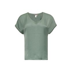 Q/S designed by V-neck shirt in a loose fit - green (7816)