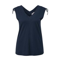 s.Oliver Red Label Sleeveless T-shirt with tie detail - blue (5884)