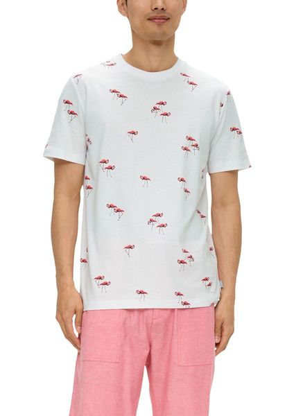 s.Oliver Red Label T-Shirt mit All-over-Print - weiß (01A5)