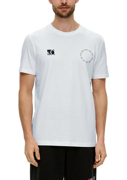 s.Oliver Red Label T-shirt with large EM back print   - white (01D1)