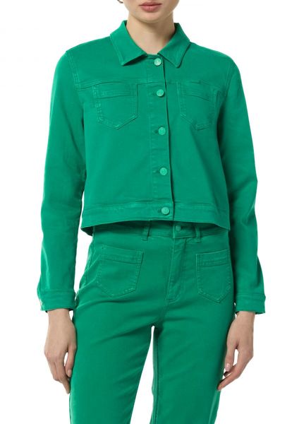 comma Cropped-Jacke aus elastischem Twill - grün (7351)