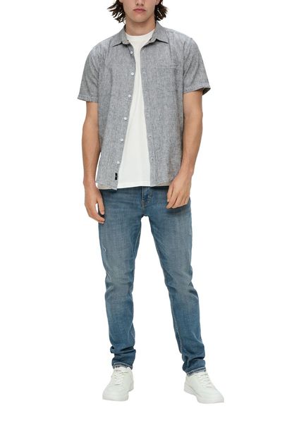 Q/S designed by Slim: linen blend shirt  - gray (98W0)