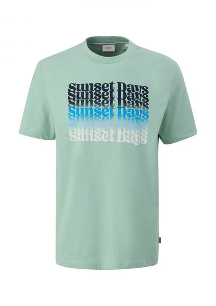 s.Oliver Red Label T-shirt with front print - green/blue (60D8)