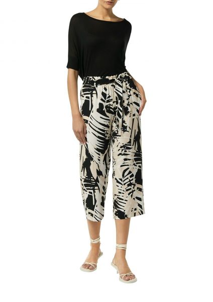 comma Trousers with pattern - black/beige (99A9)