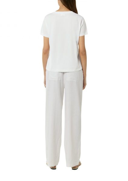 comma CI Cotton shirt with front print - white (01E9)