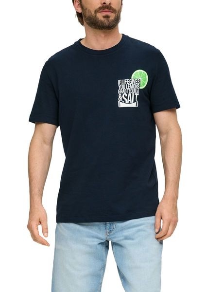 s.Oliver Red Label T-shirt avec impression sur le devant - bleu (59D3)