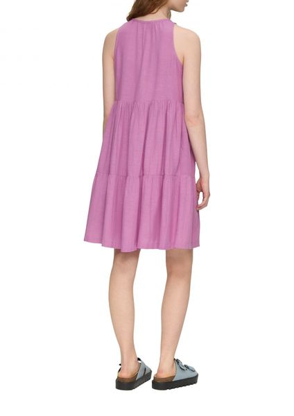Q/S designed by Linen blend midi dress  - purple (4721)