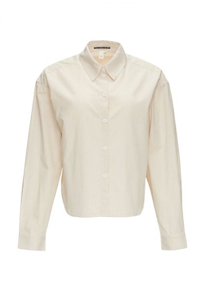 Q/S designed by Striped cotton shirt  - beige/white (04G0)