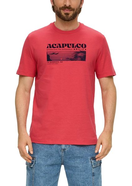 s.Oliver Red Label T-shirt avec imprimé sur le devant - rouge (33D2)
