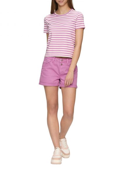 Q/S designed by T-shirt in a striped pattern - purple (47G0)