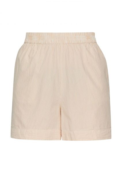 Q/S designed by Striped shorts with elastic waistband  - white (04G0)